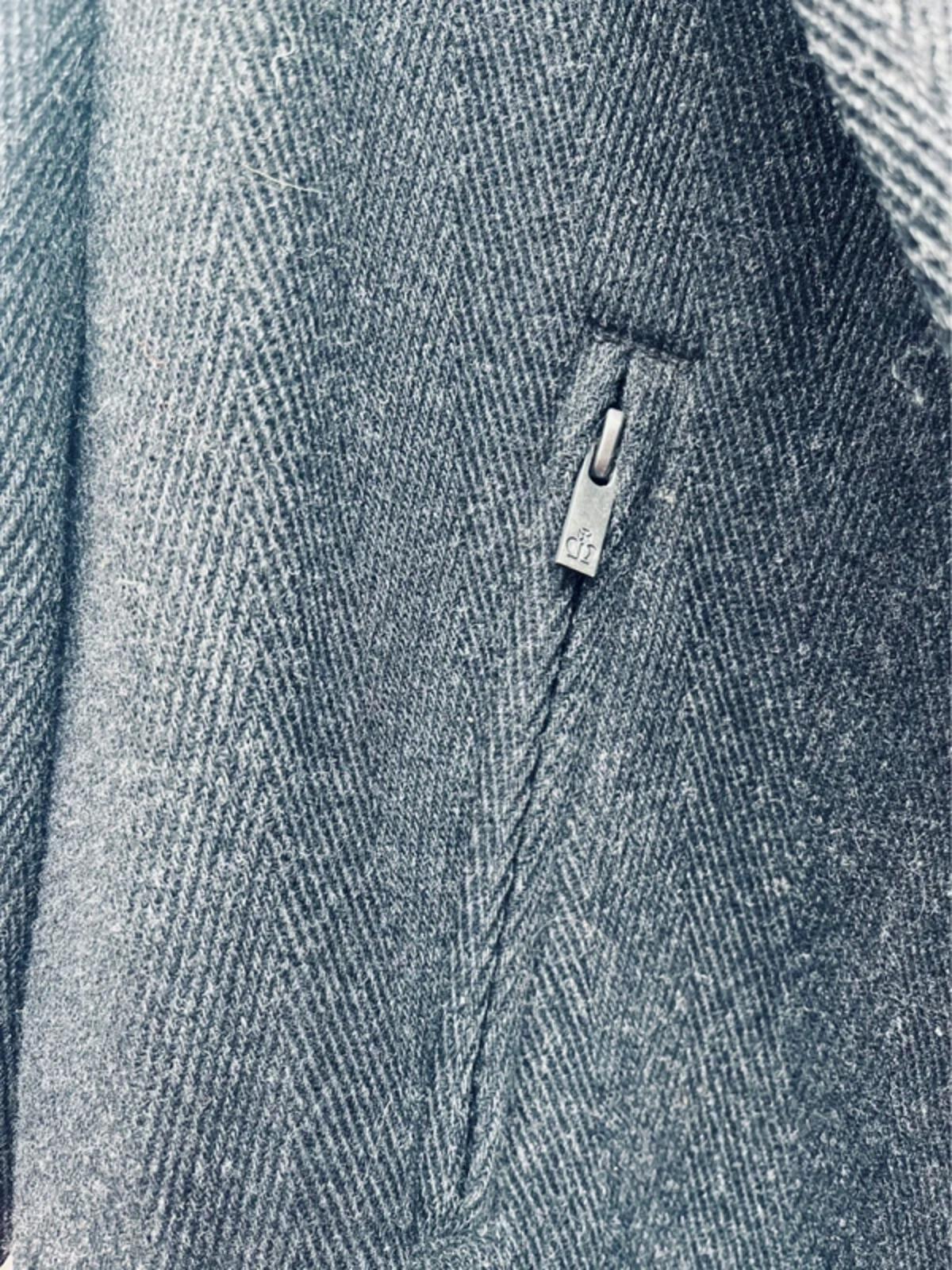 Dark Grey Jeff Banks Herringbone Long Mens Smart Overcoat Size XXL