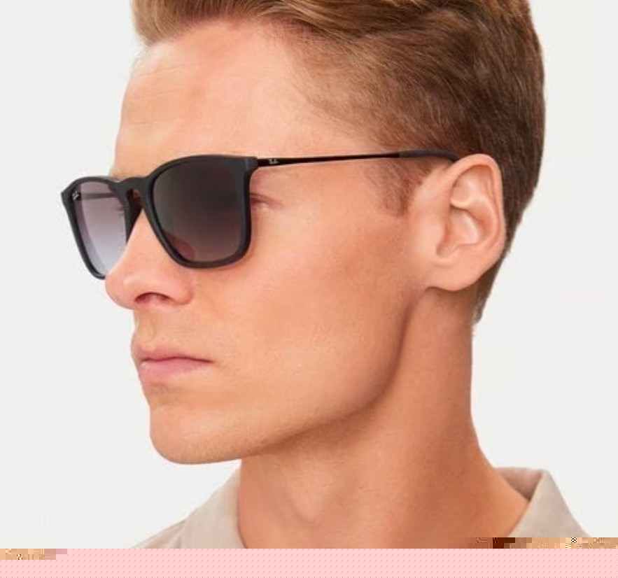 New Ray-Ban Chris RB4187 Polarized 54-18 Sunglasses Matte Black Gradient Grey