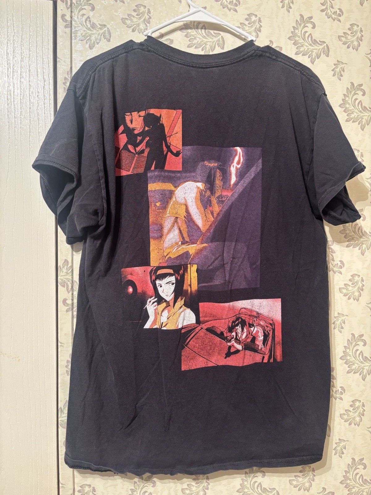 SUNRISE Cowboy Bebop Faye Valentine Double-Sided Graphic Tee Black Men’s L