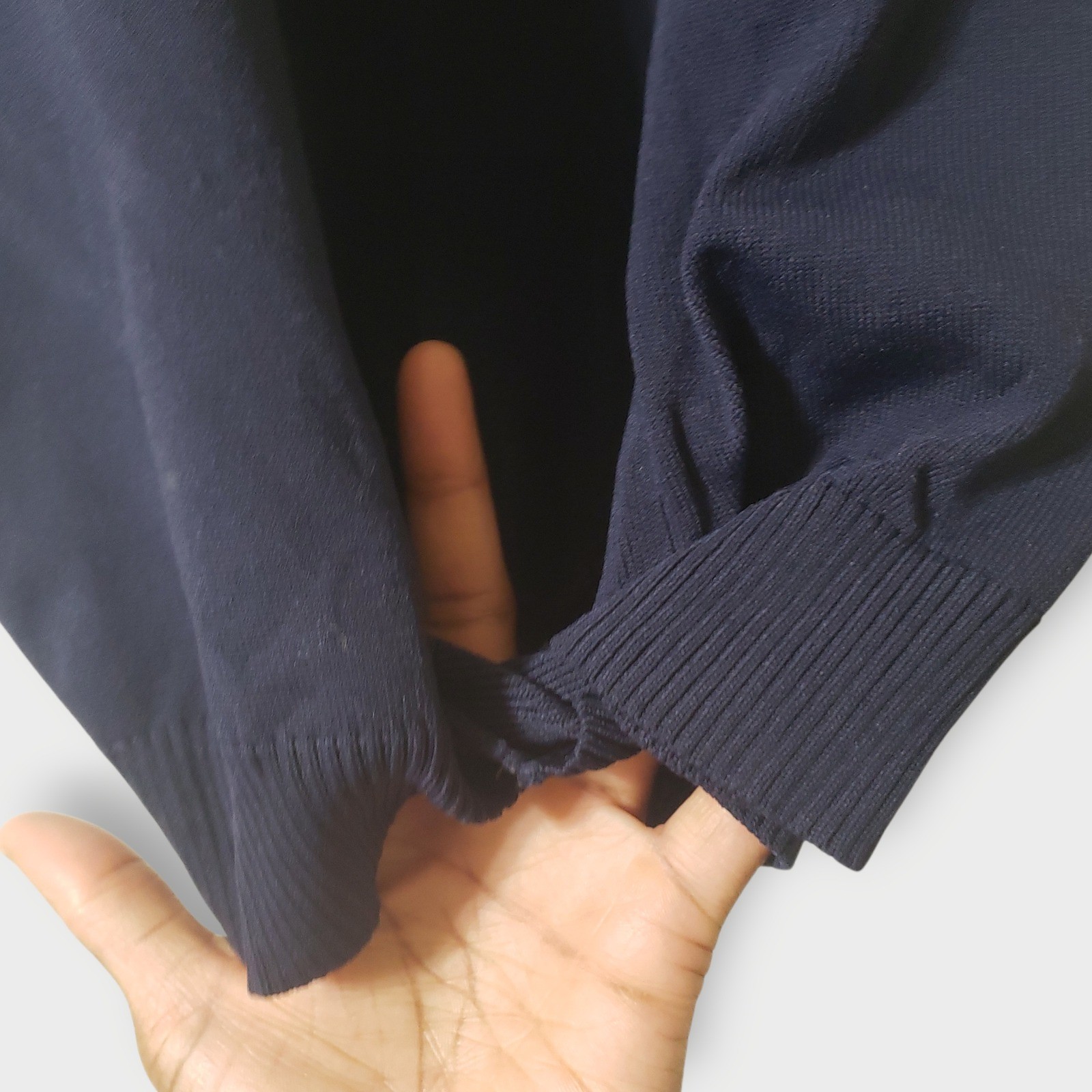 NWT Lioness Tiny Dancer Top Navy Blue Sz L Deep Plunge V-Neck Faux Wrap Tie Crop