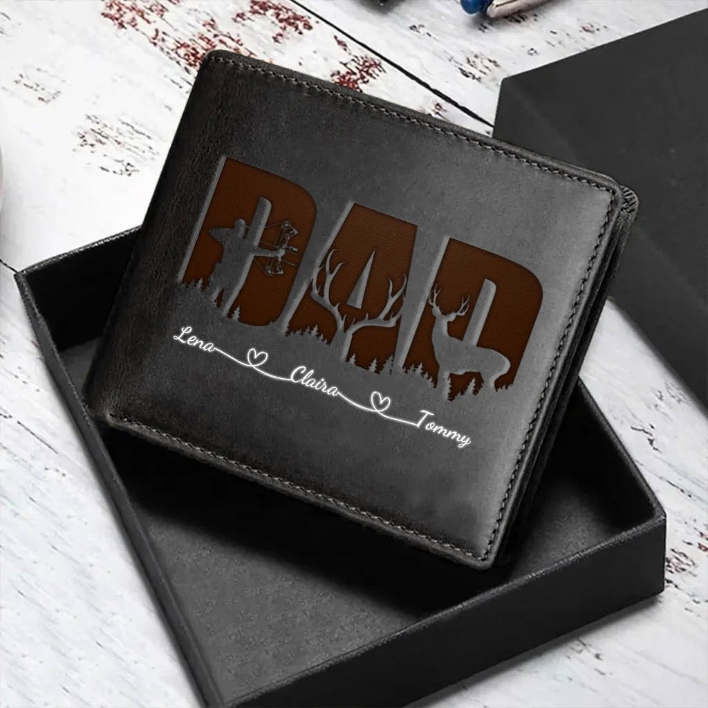 Personalized Dad Hunting Baseball Wallet Birthday Fathers Day Gift Grandpa Men