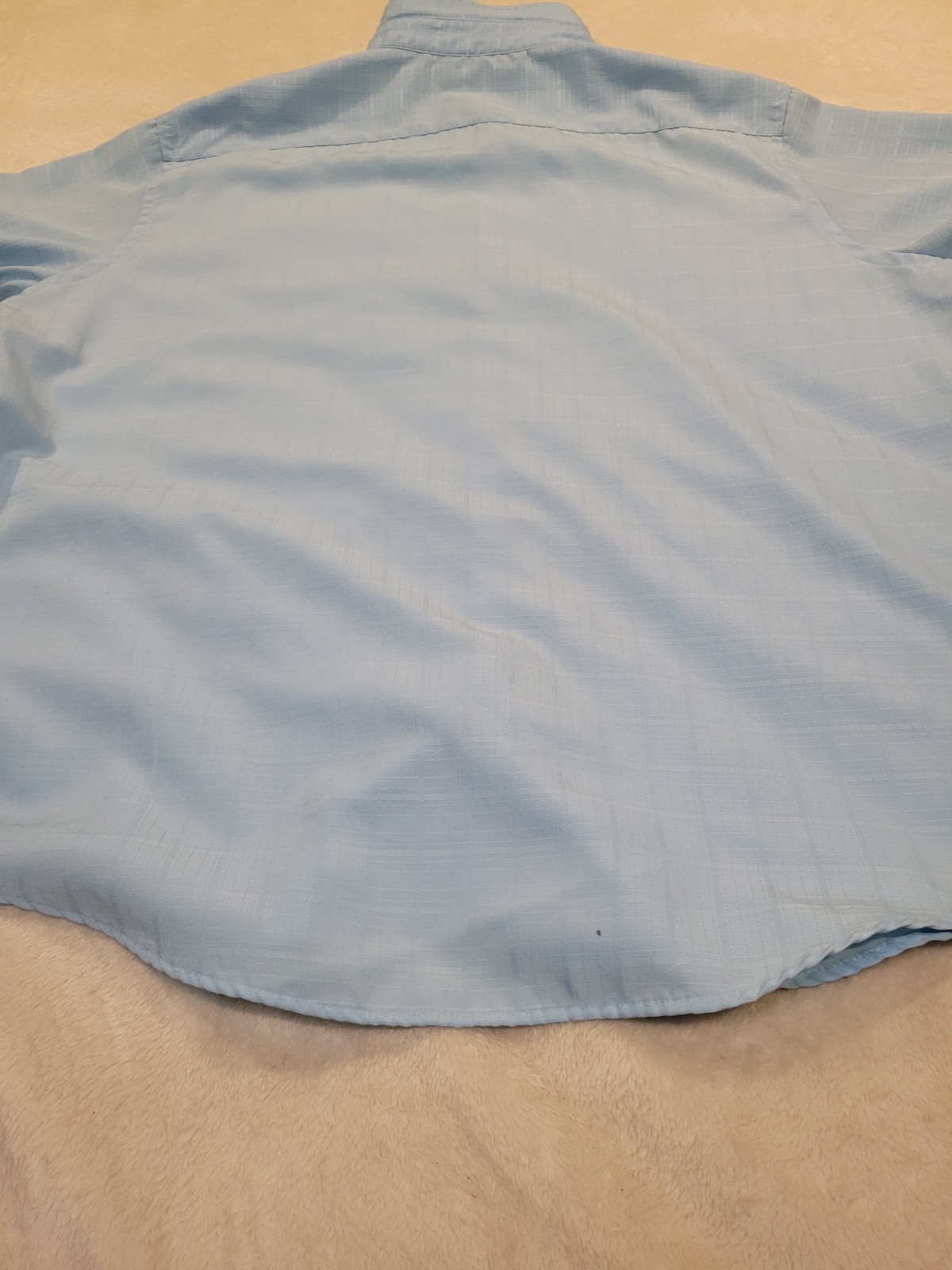 Croft & Barrow Men’s 2XL Blue Solid Easy Care Short Sleeve Button-Up Shirt