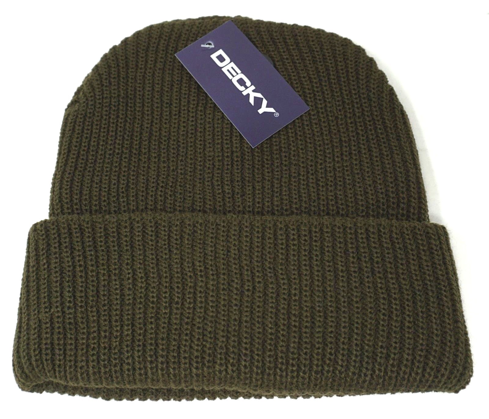 DECKY Skull Cap Cuff Beanie Cuffed Hat Olive NWT