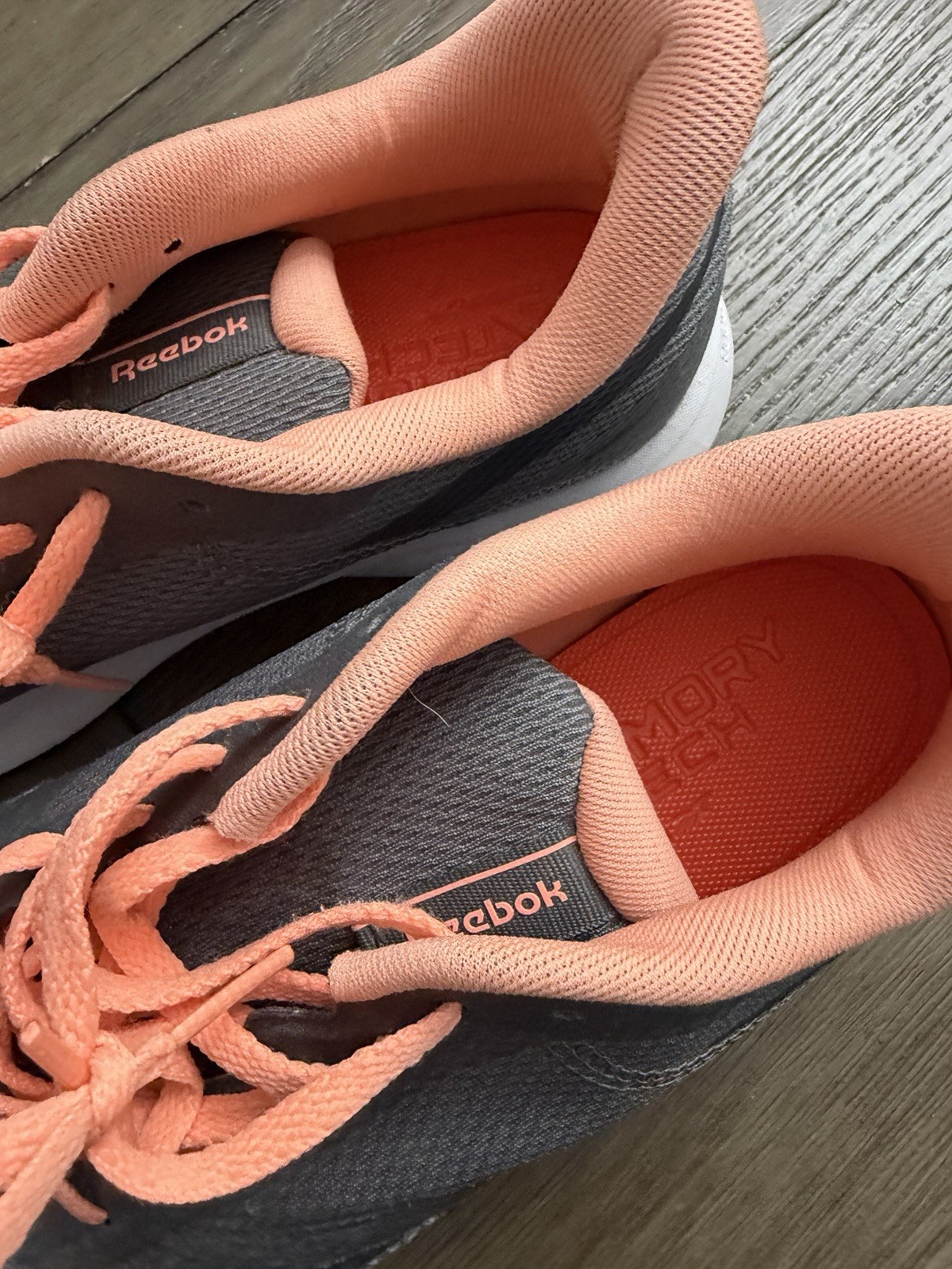 Reebok Women’s MemoryTech Athletic Sneakers Black/Coral Running Walking Shoes