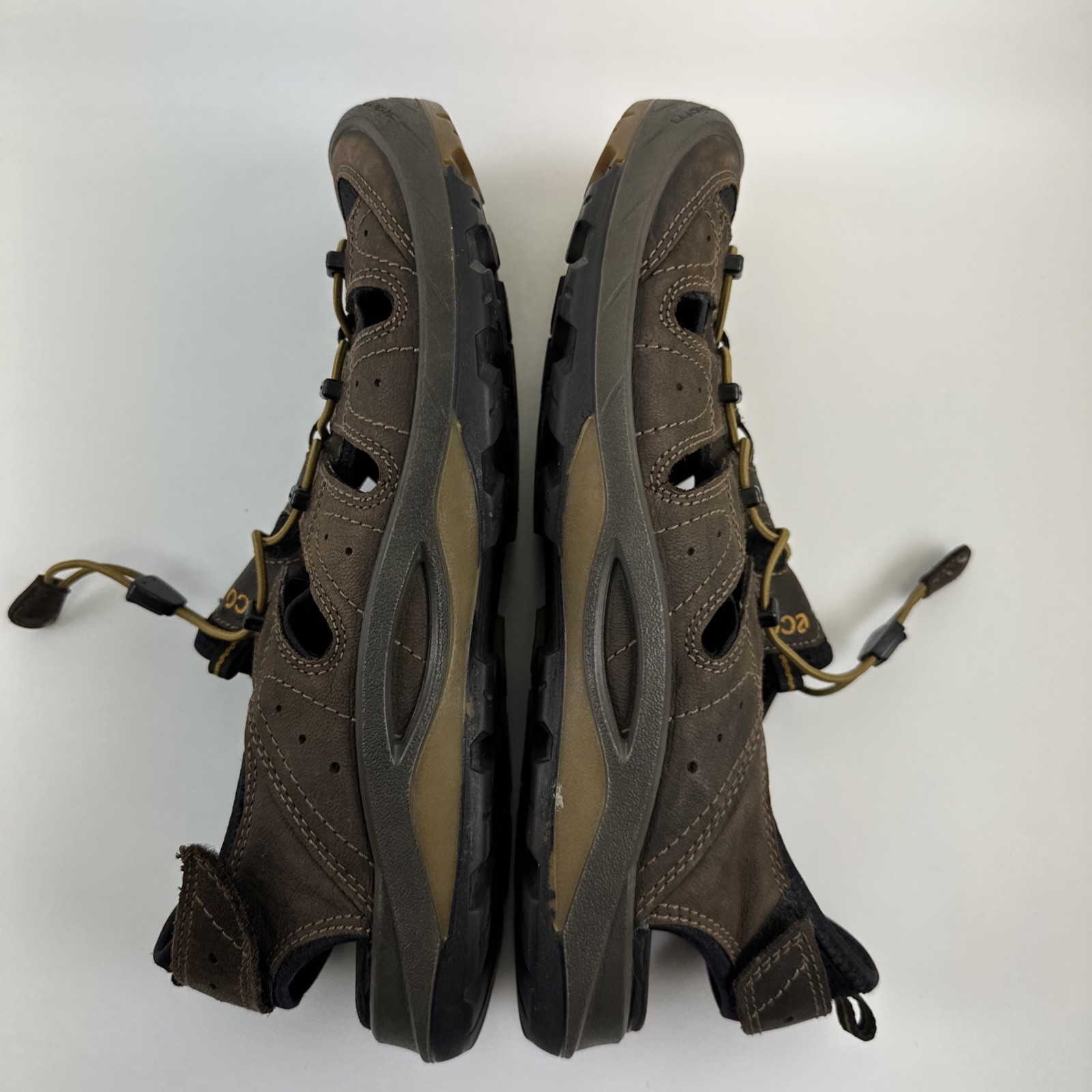 ECCO Biom Delta Offroad Sandal Brown Slip On Bungee Laces Comfort Active Mens 43