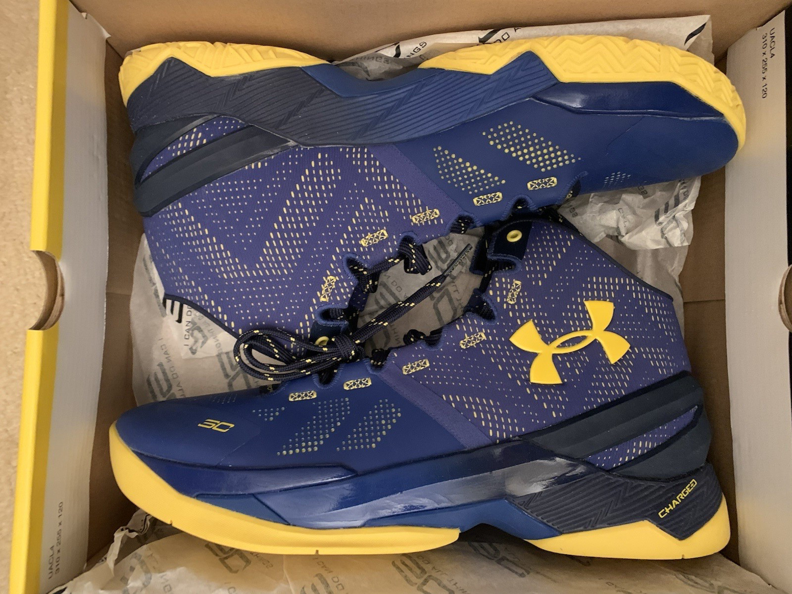 Under Armour Curry 2 Dub Nation Away Blue 10.5 Brand New DS