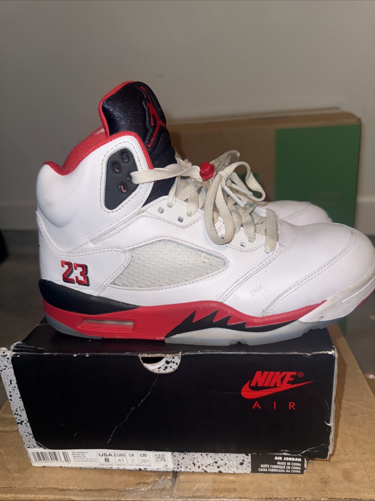 Air Jordan 5 Fire Red Size 8 100% Authentic Ready To Ship With Box ! CHEAP PRICE