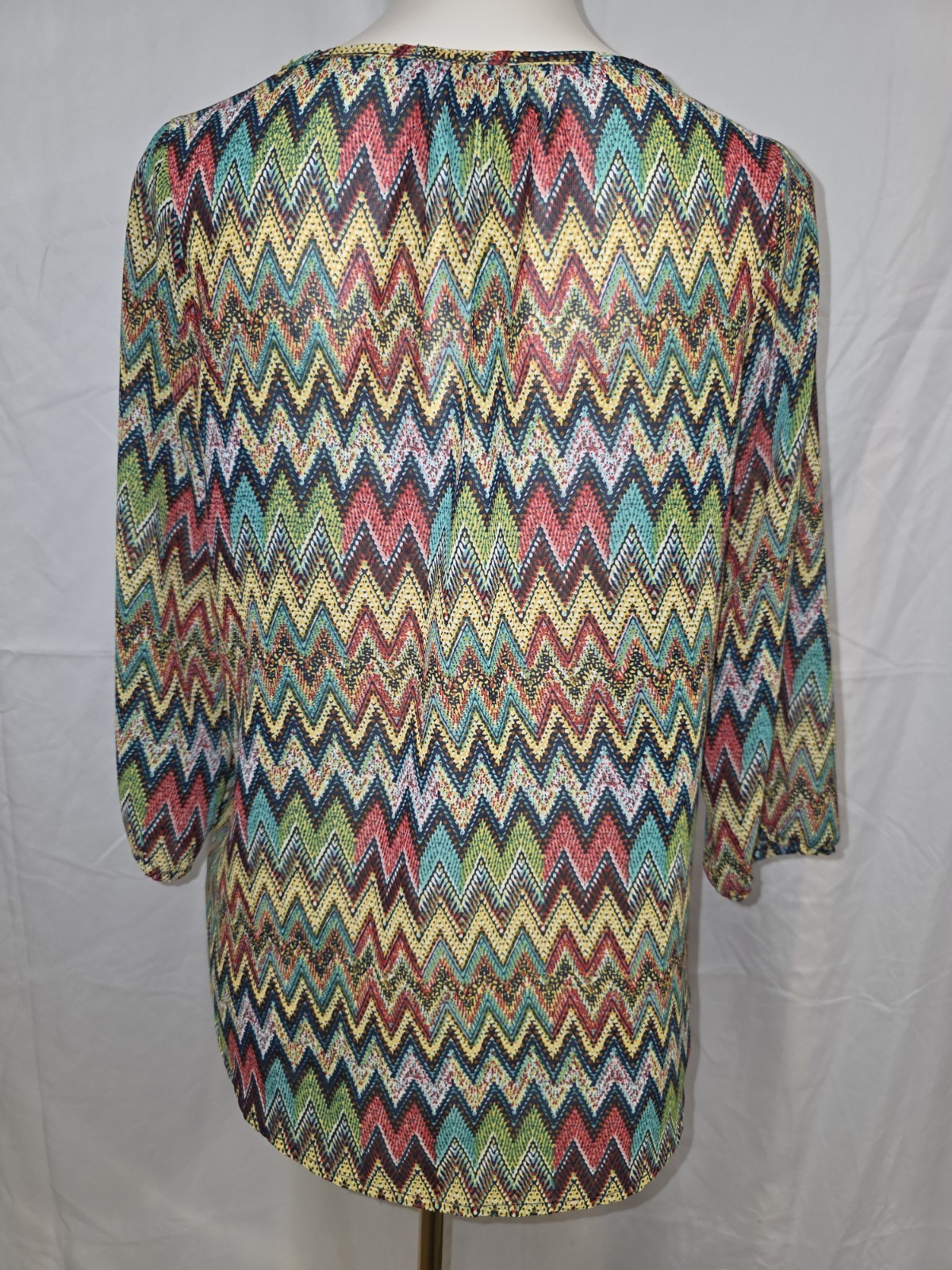 Women Size Small Umgee Blouse Long-sleeve Multicolor Geometric Print
