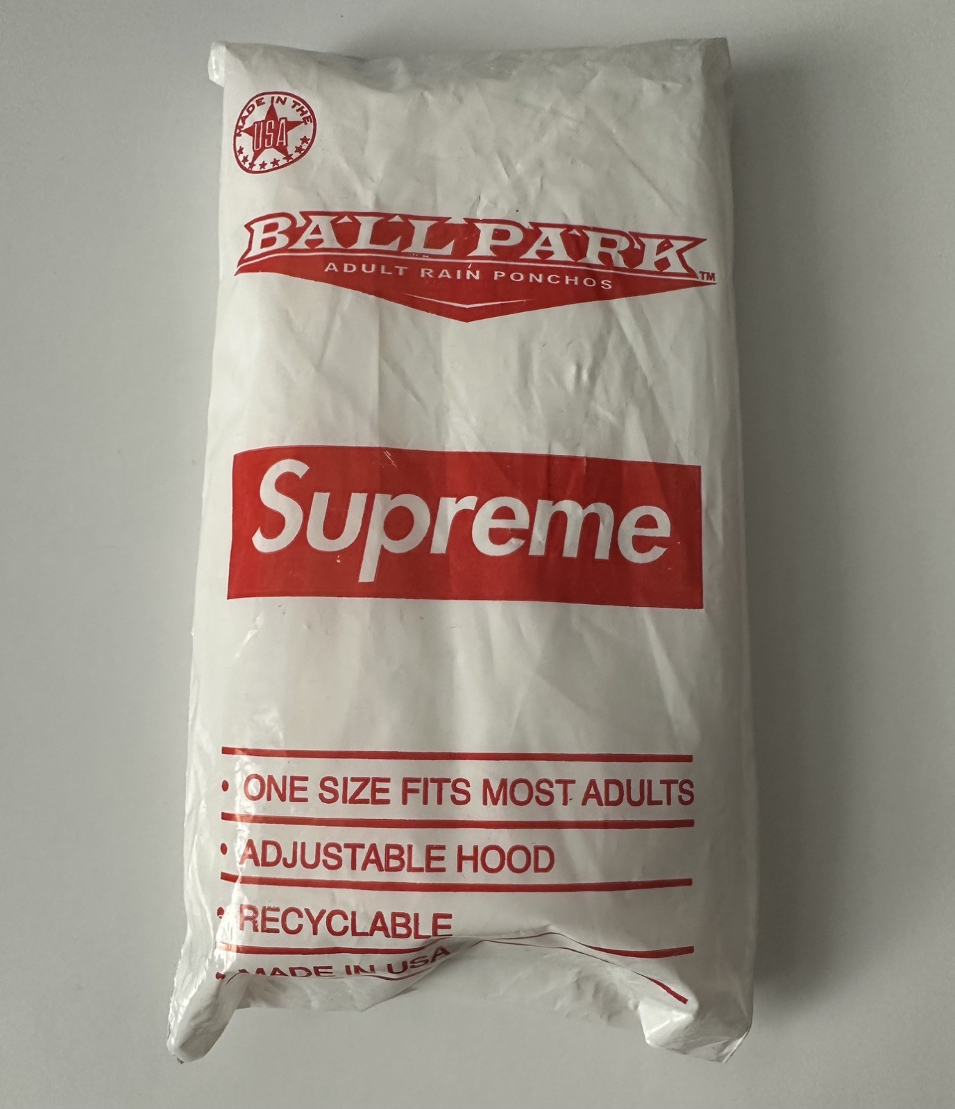 Supreme SS20 Ballpark Box Logo Rain Poncho White Brand New Sealed READY TO SHIP
