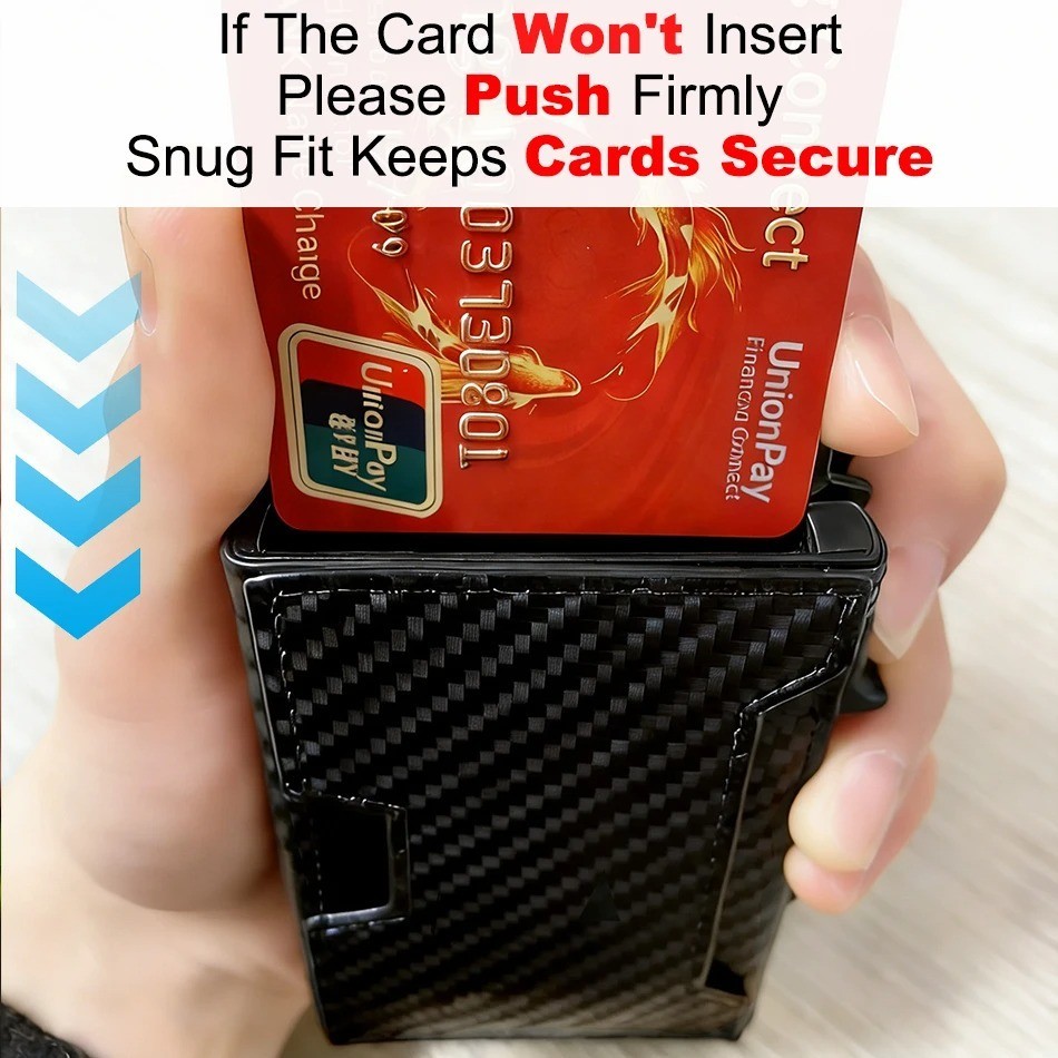 RFID Blocking Smart Men Wallet Carbon Fiber Credit Card Holder Minimalist