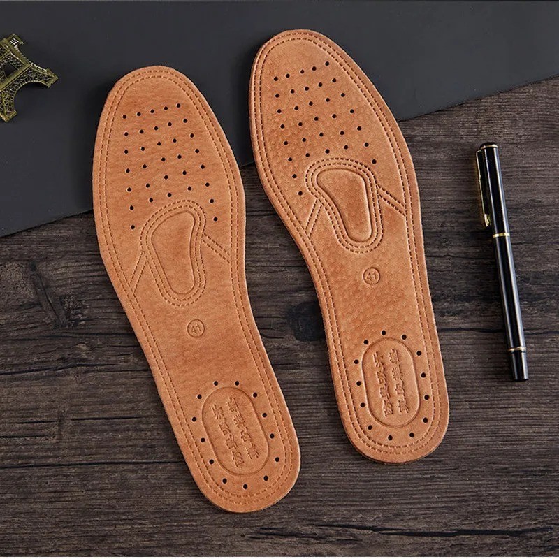 Real Cowhide Insole Leather Shoes Boots Shoe Inserts Soft Breathable Deodorant A