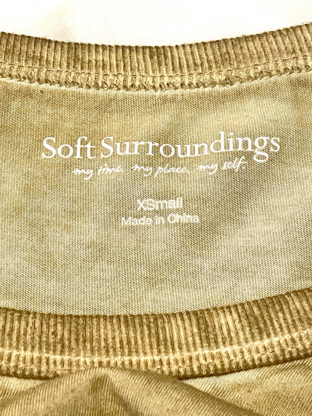 Soft Surroundings Floral Embroidered Tunic Blouse Scoop Neck Beige XSmall