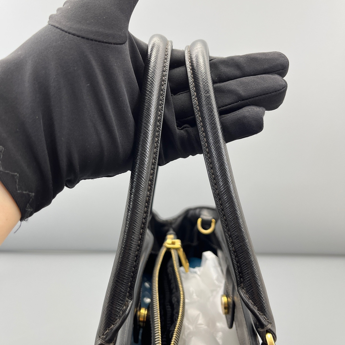 Authentic Prada Saffiano Lux Tote Saffiano Leather Tote Black Gold-Tone eBay AG