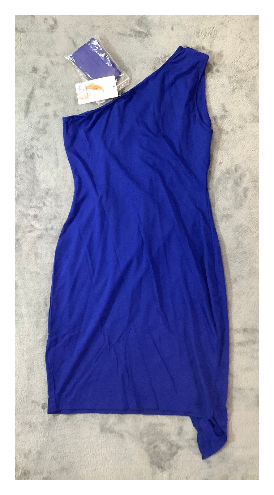 PRETTYGARDEN Royal Blue One Shoulder Ruched Bodycon Dress Size M NWT Cocktail