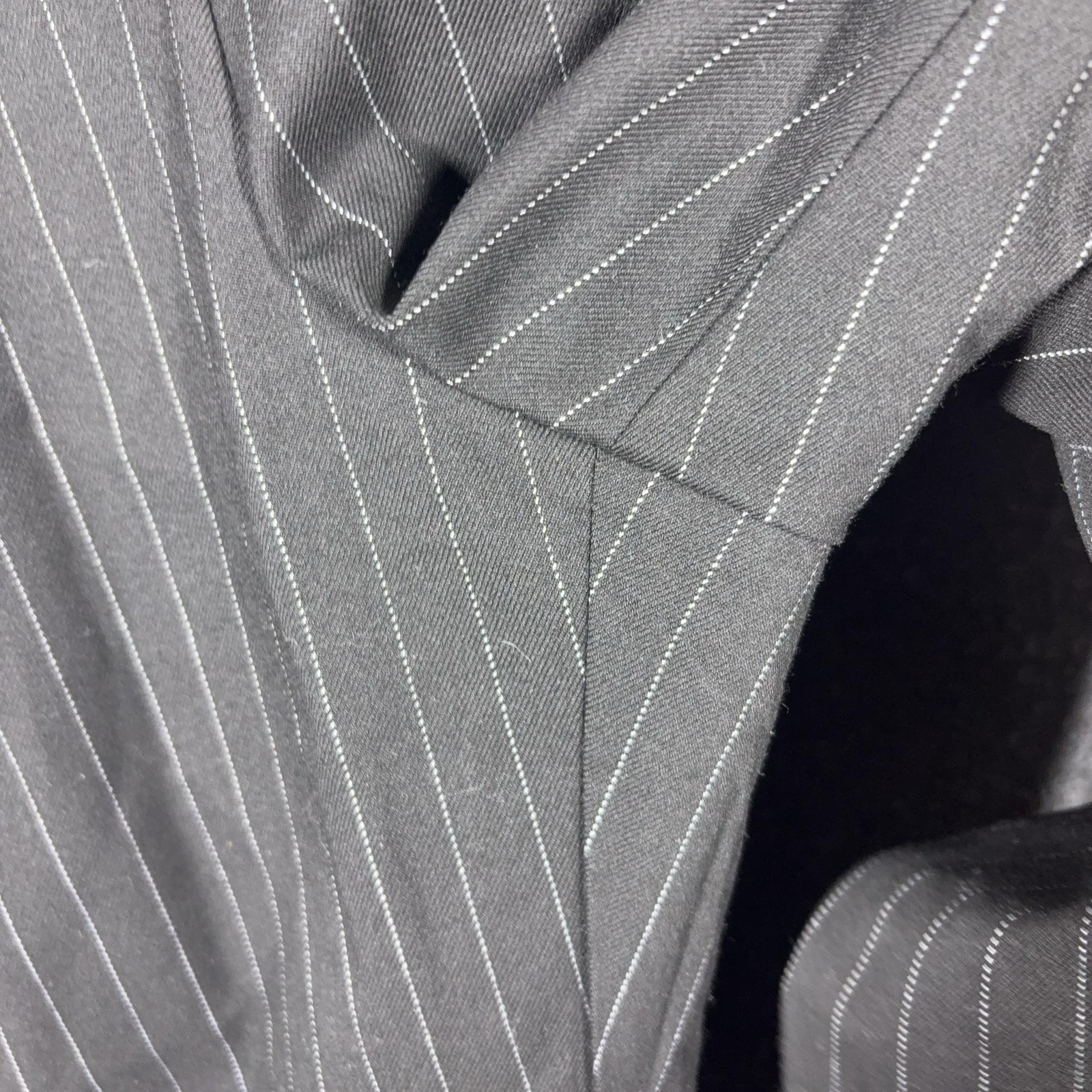 Decjuba Dress Pants Womens 14 Grey Pinstripe Straight Leg Lined Workwear Office