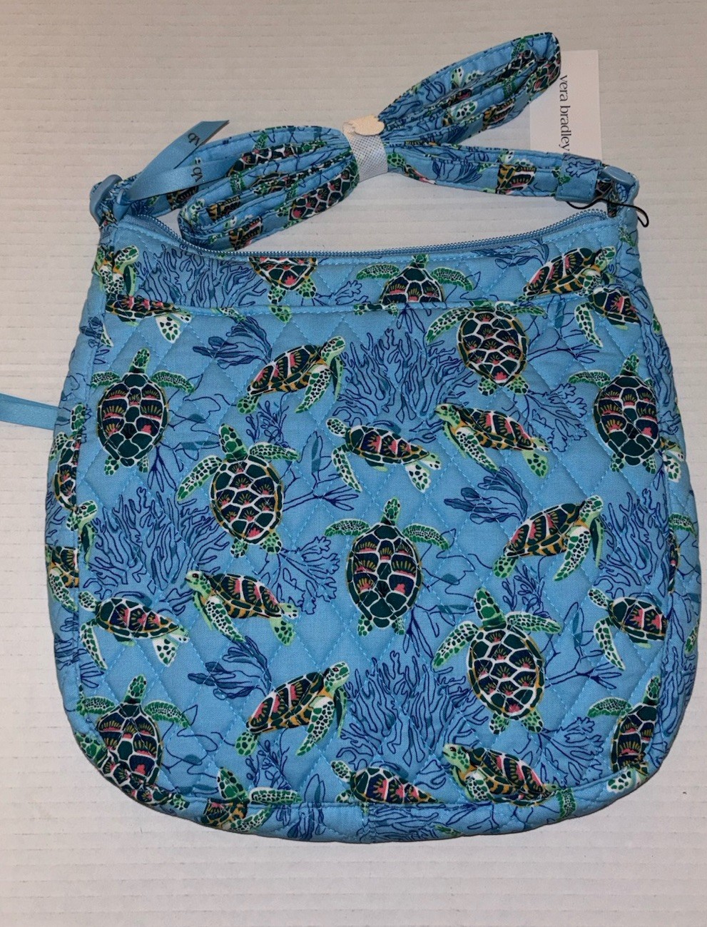NWT Vera Bradley Trio Zip Hipster Crossbody Bag Sea Turtles And Coral