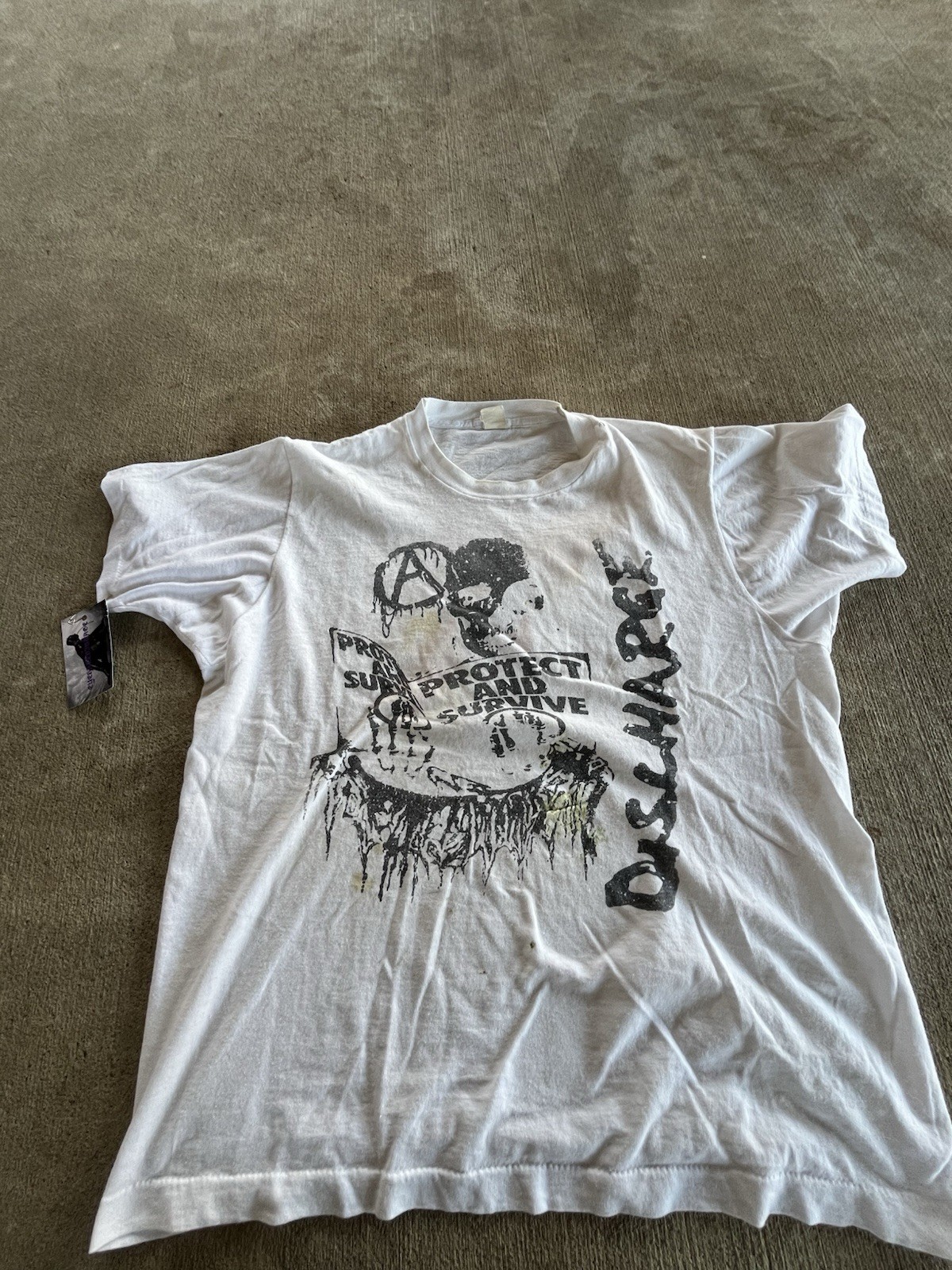 Vintage 80s Discharge Crust Punk Nausea Single Stitch Band T Shirt