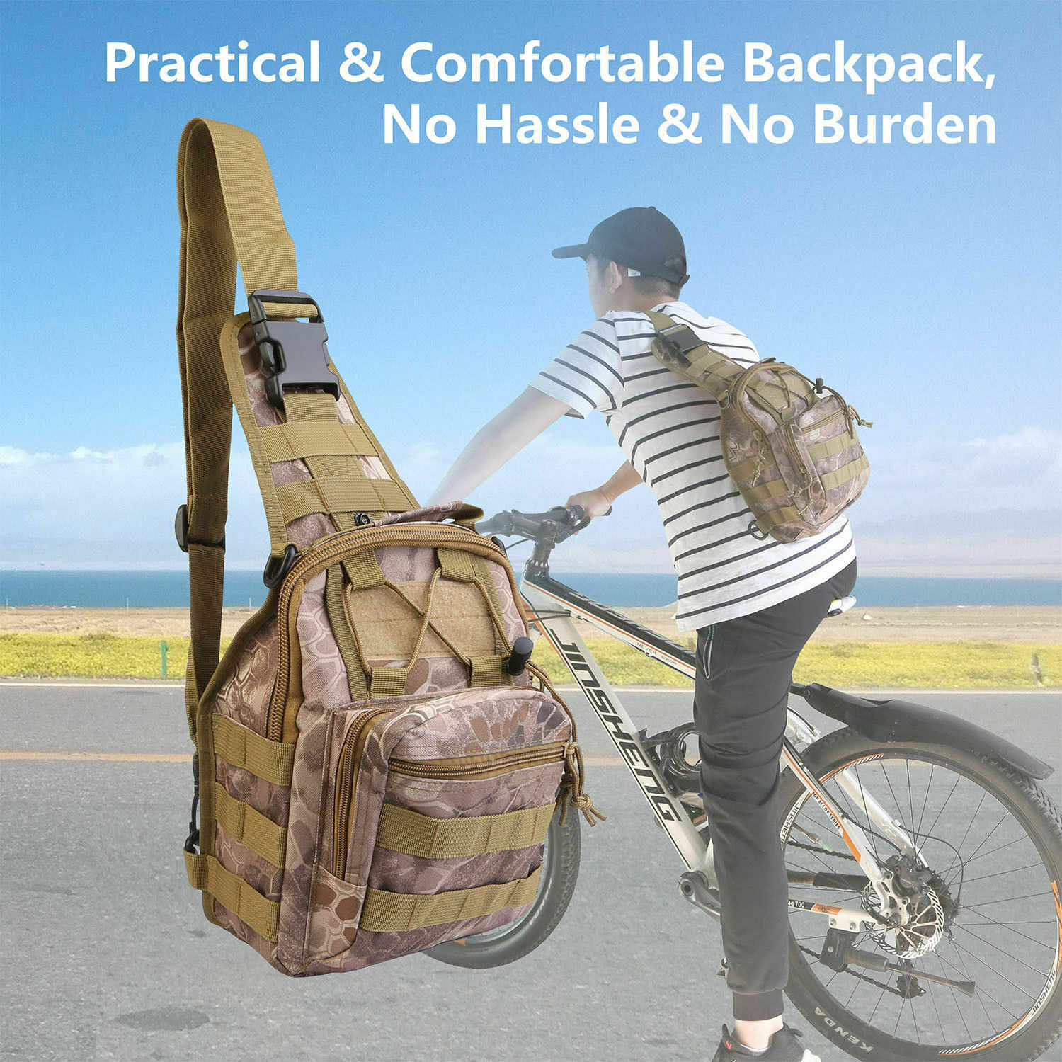 Tactical Sling Backpack 1000D Waterproof Military Backpack Satchel Shoulder Bag