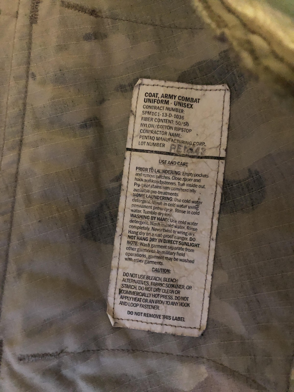 US Army OCP Camo Jacket Mens L Regular ACU Combat Uniform Insect Shield