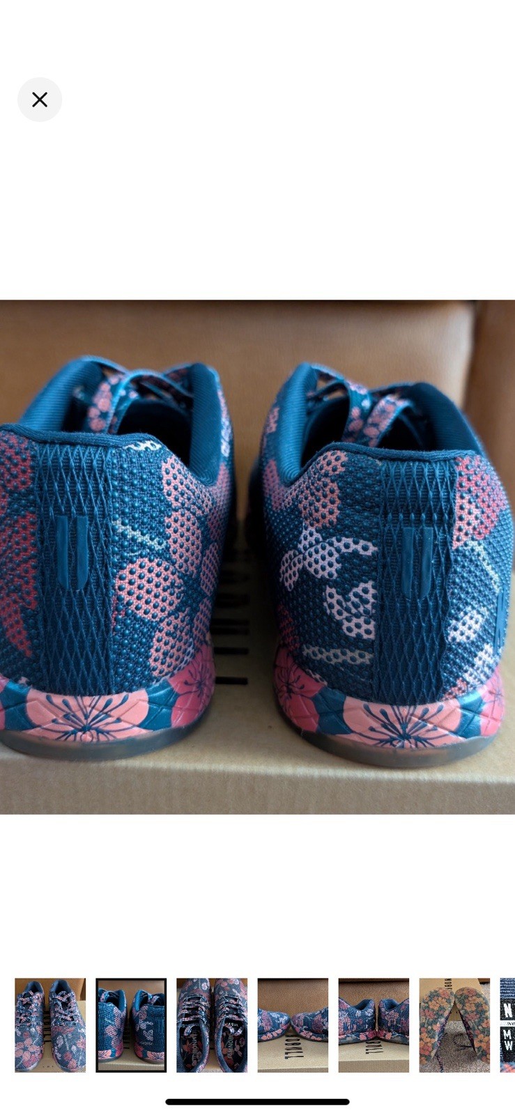 NOBULL Men’s Low Top Athletic Sneaker, Blue/Pink Floral, Lace-Up