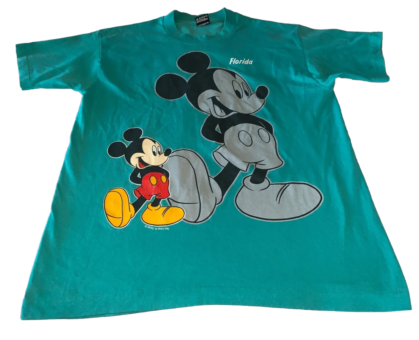 Vintage 1980s Single Stitched Mickey Mouse T-Shirt by Sherry’s Best Size L Green