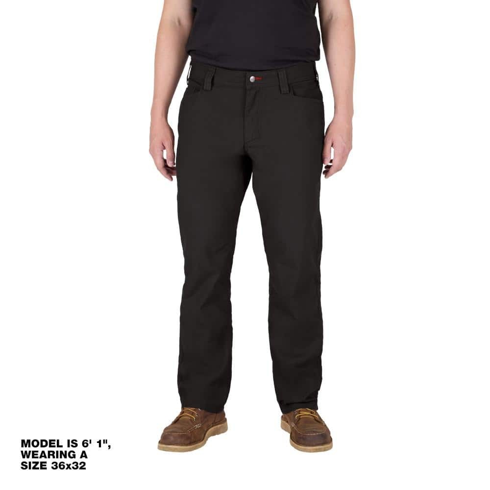 Milwaukee Men’s 32 in. x 30 in. Black Cotton/Polyester Work Pants with 7 Pockets