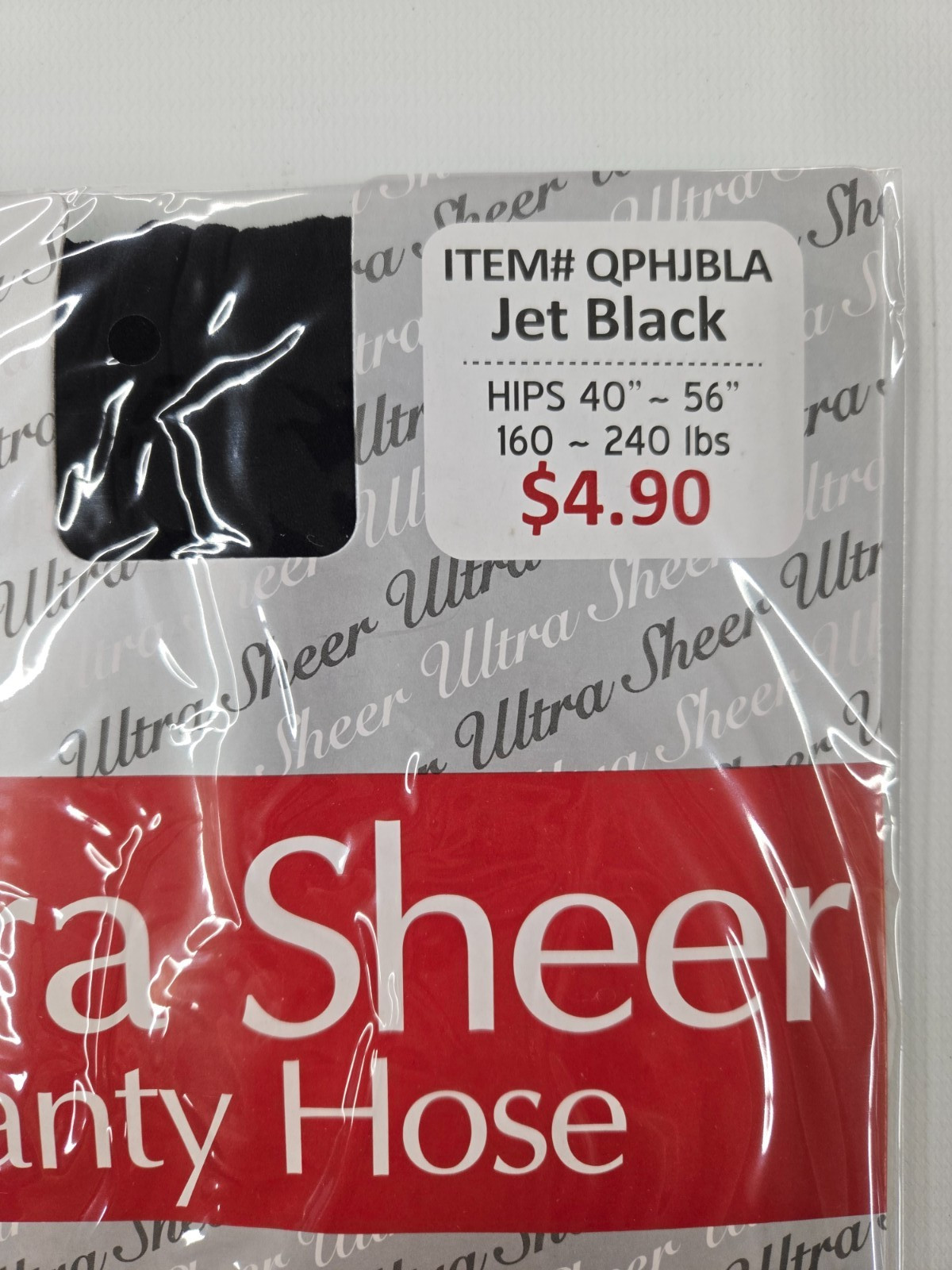 6 Packs Ultra Sheer Pantyhose 100% Nylon Stocking Queen Size Jet Black