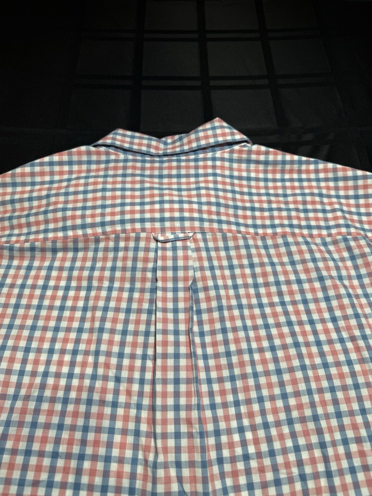 Chaps Easy Care Blue/Red/White Check Short Sleeve Button-Down Shirt Men’s XL