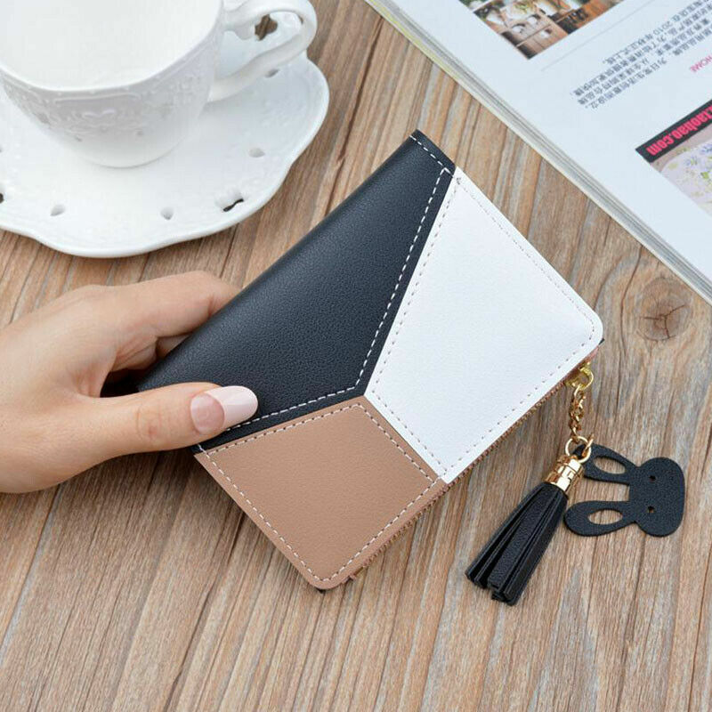 RFID Blocking Women Small Leather Wallet Credit Card Holder Mini Bifold Purse US