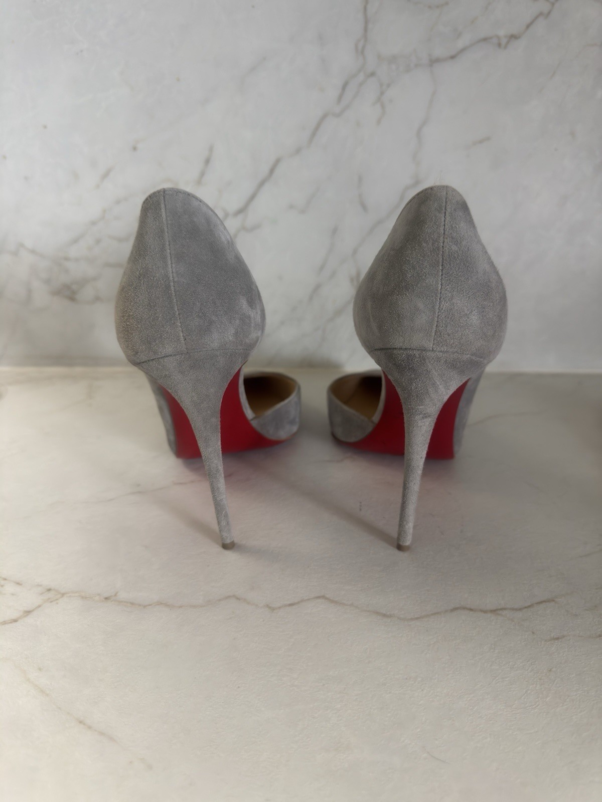Christian Louboutin Women’s Grey Suede Heels Size 40 US 10