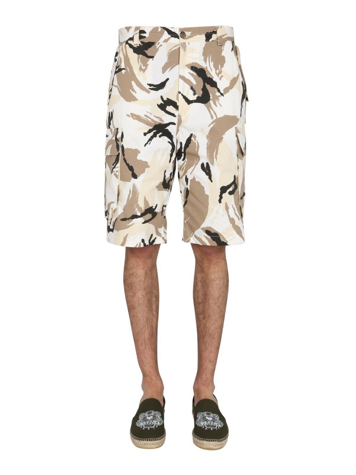 KENZO Men’s Camo Printed Ripstop Cargo Shorts Multicolor-Size 34