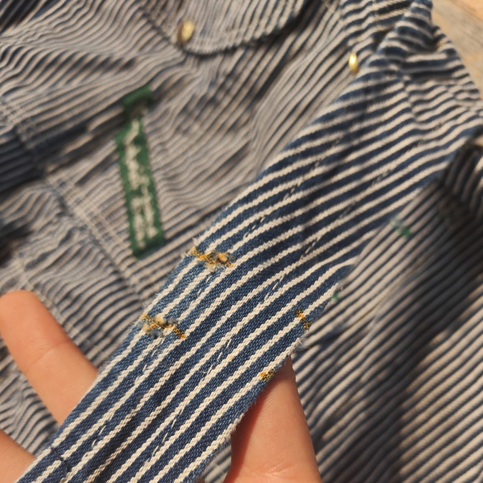 Key Imperial Bib Overalls 44×29 Hickory Striped Denim Railroad Engineer