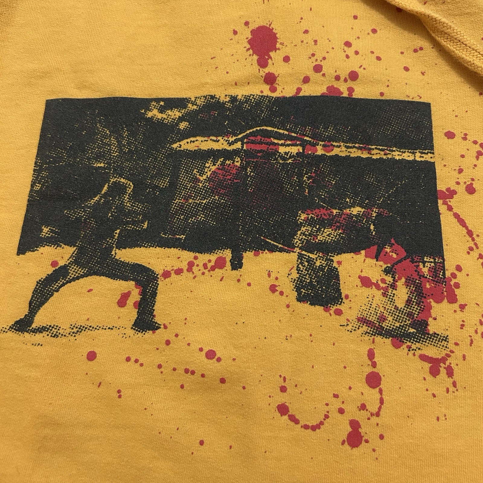 Rucking Fotten Kill Bill Vol 1 Hoodie Yellow Quentin Tarantino Movie L Mens
