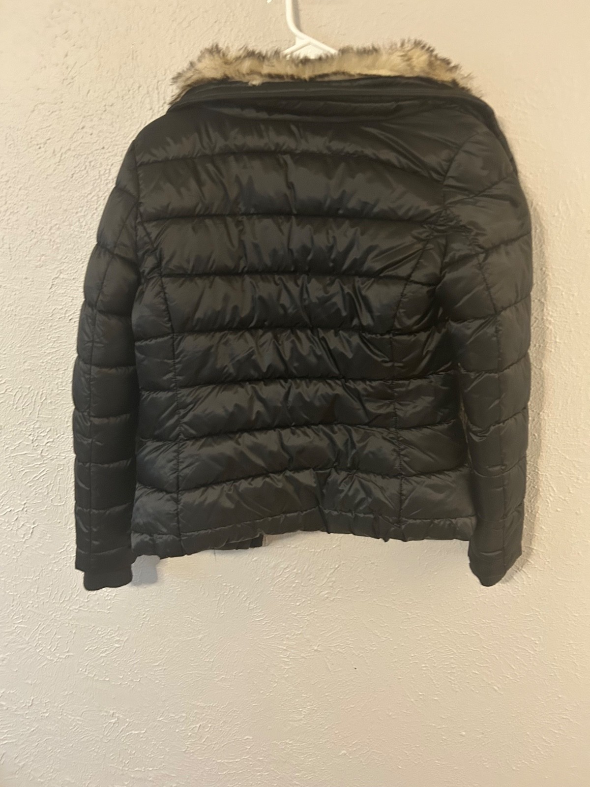 Bongo Small Puffer Jacket Black Faux Fur Trim Collar New Without Tags