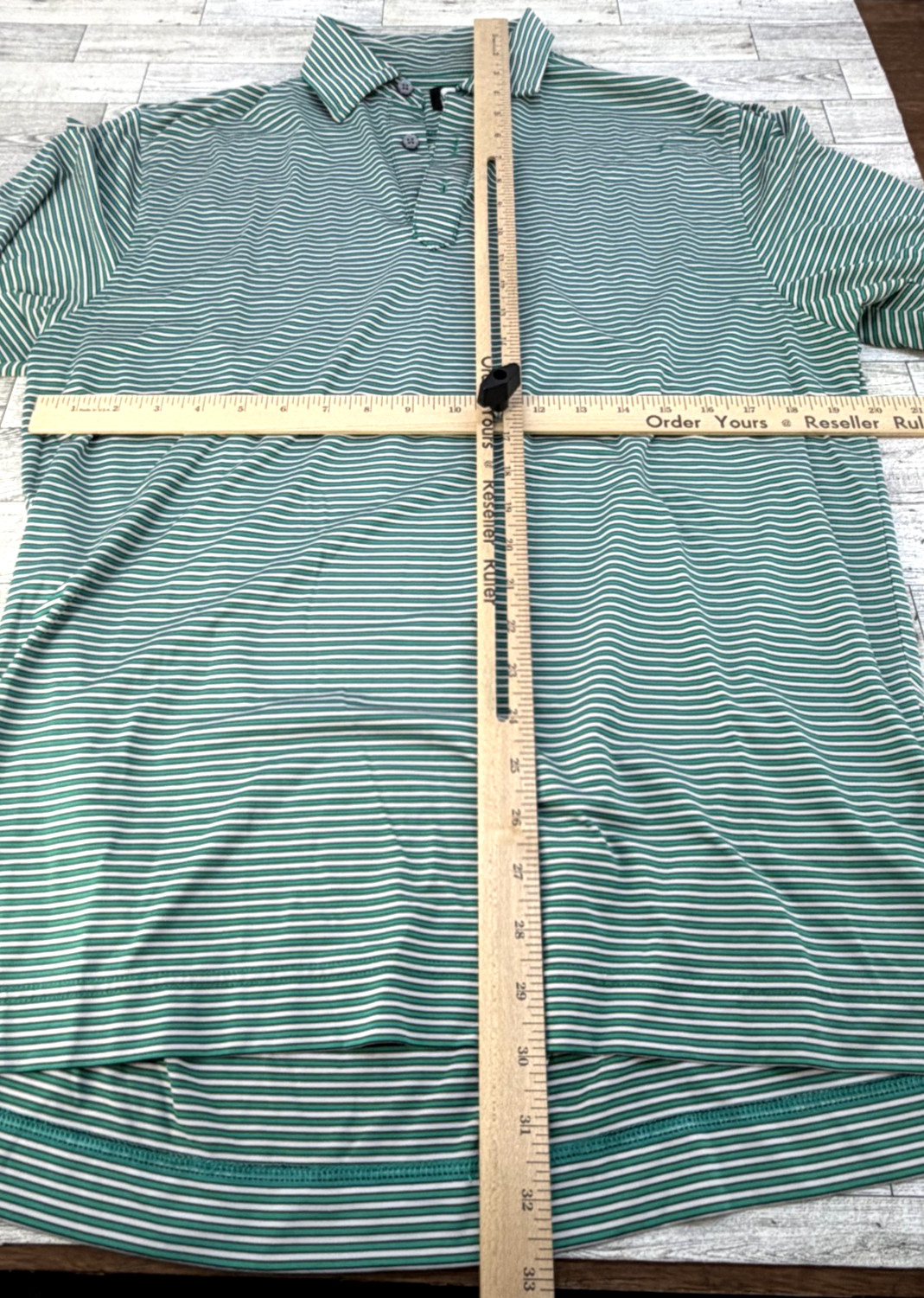 FootJoy Atlanta Athletic Club 1898 Green Striped Golf Polo Shirt Mens MEDIUM