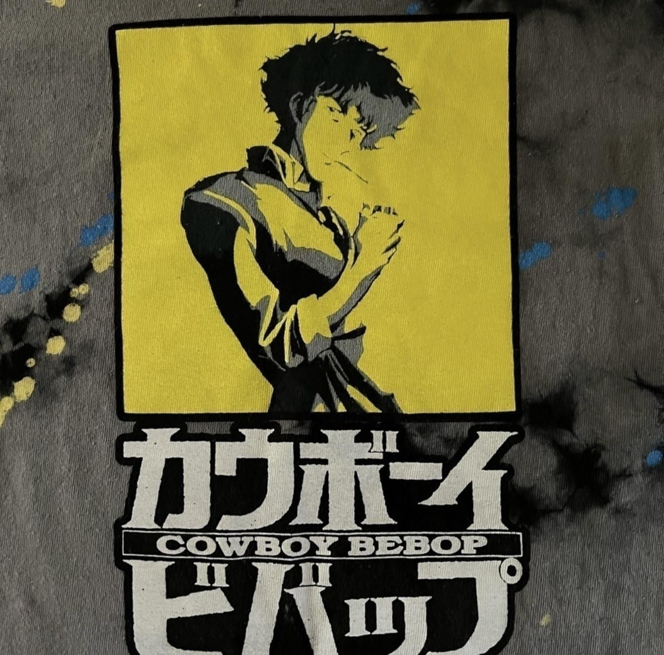 Cowboy Bebop Shirt Mens Small Gray Black Tie-Dye Spike Spiegel Anime Graphic Tee