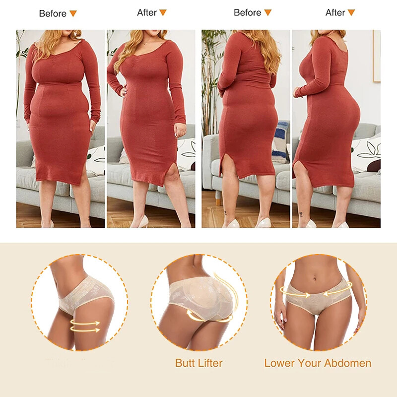 Women Butt Boosting Padded Panties Body Shaper Hip Enhancer Shapewear Underwear