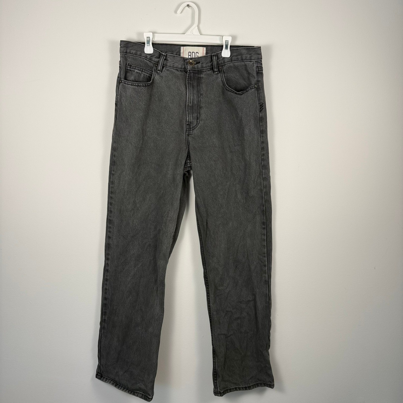 BDG Urban Outfitters Mens Skate Fit Jeans Washed Black Straight Leg Size 31