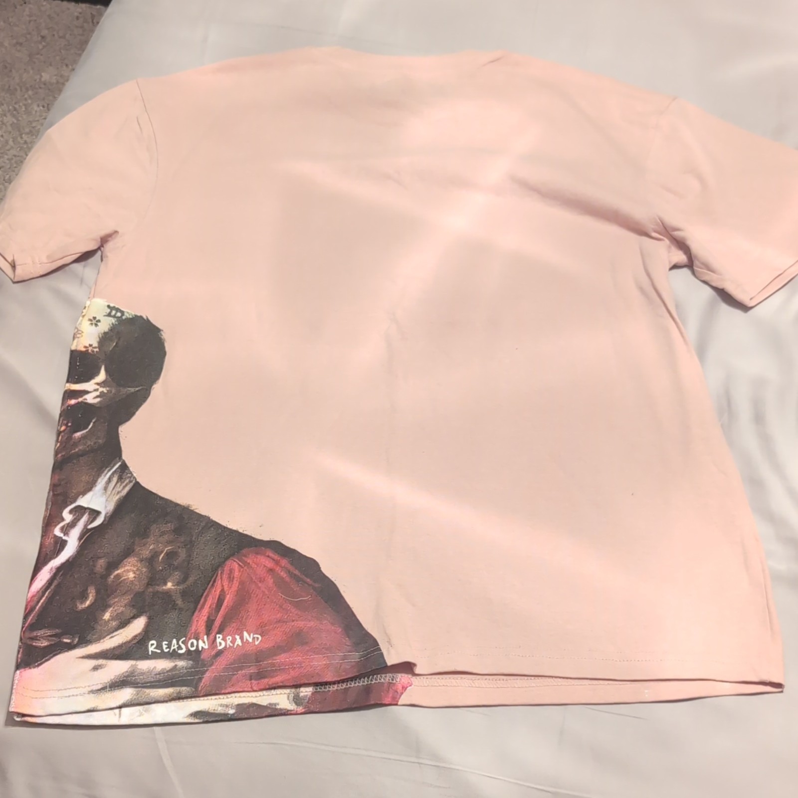 REASON Pink Skull Graphic Logo Crew Neck Short Sleeve T-Shirt Men’s M