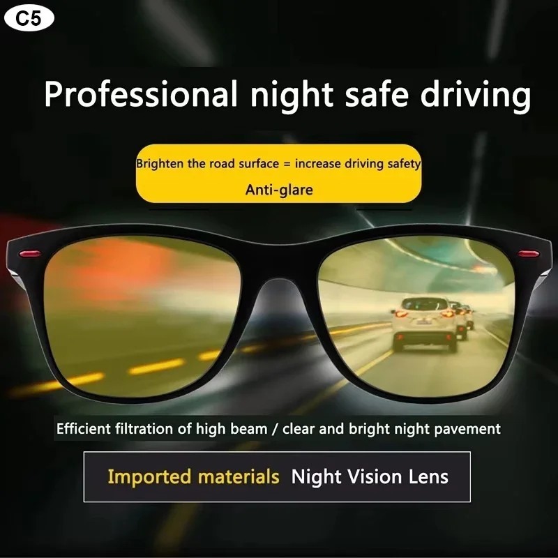 HD Night Vision Driving Glasses UV400 Anti Glare for Day & Night Driving