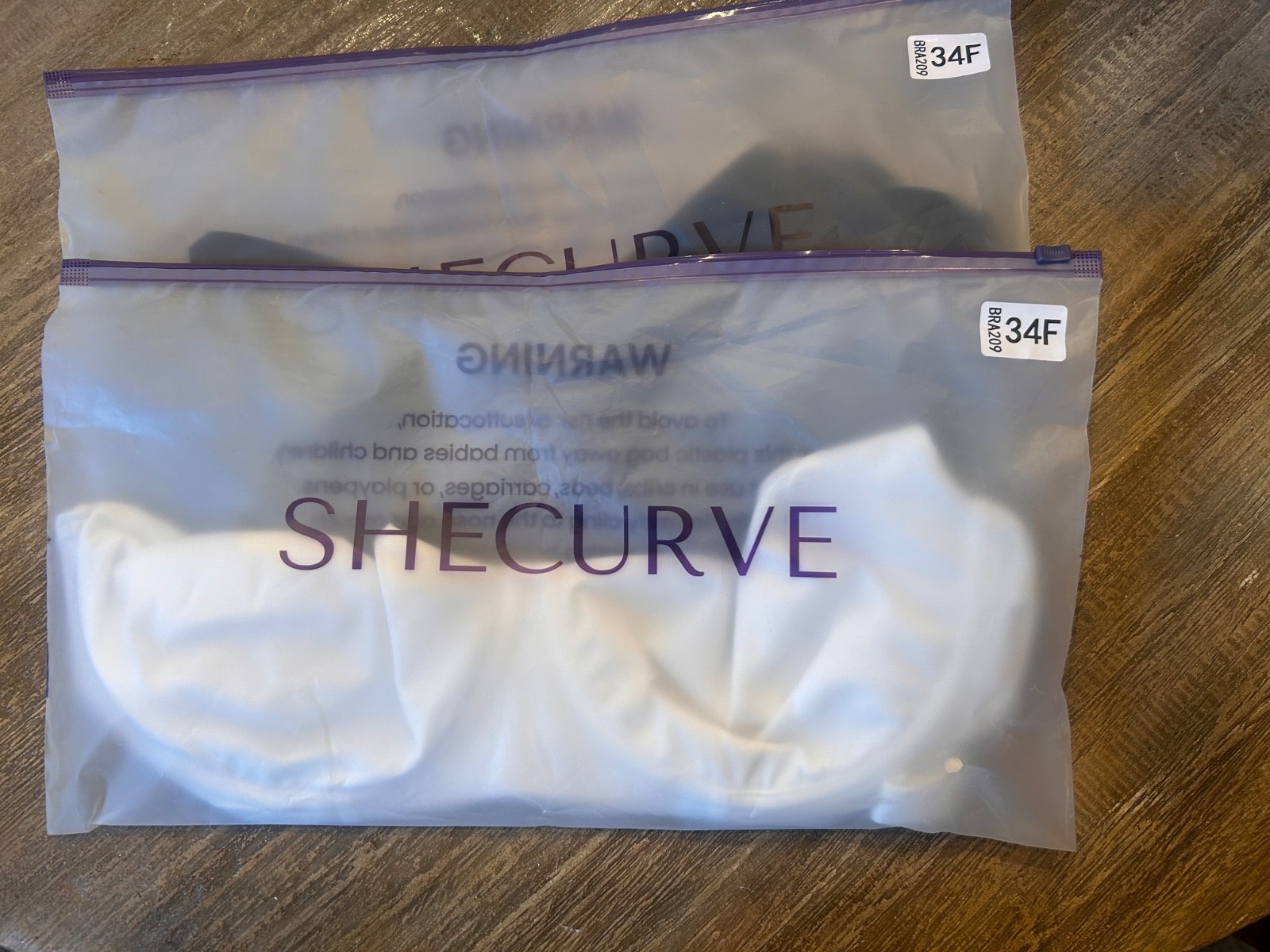 SHECURVE Balconette Bra Underwired Seamless Support Adjustable Straps Beige 34C