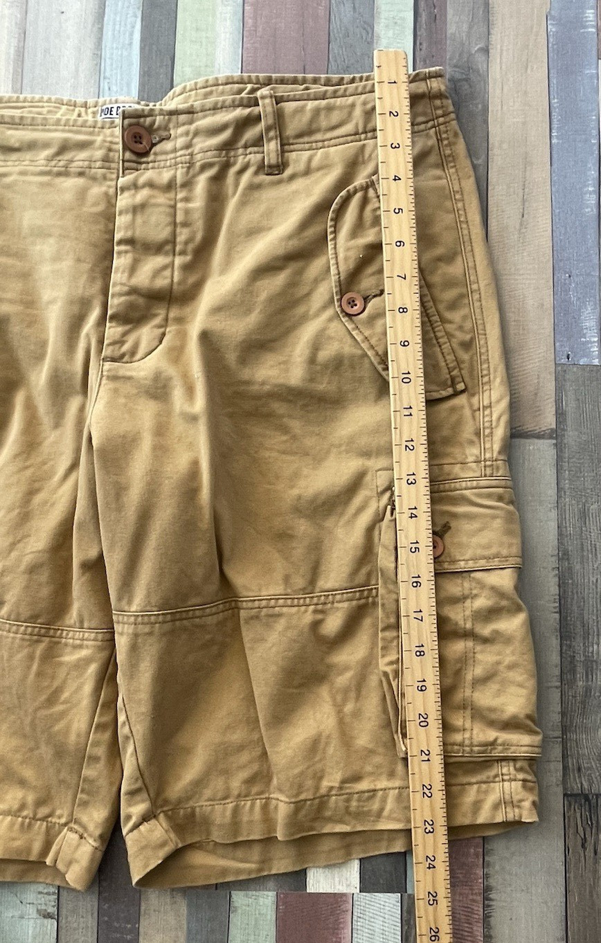 Joe Browns Mens Multi Pocket Knee Length Cargo Shorts Mustard W40 L23 Thick