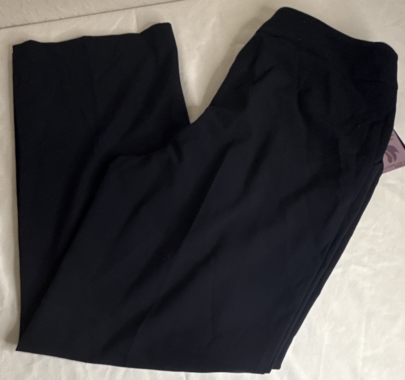 Investments Women’s Dress Pants Straight Leg Solid Navy Petite 8S Poly Rayon