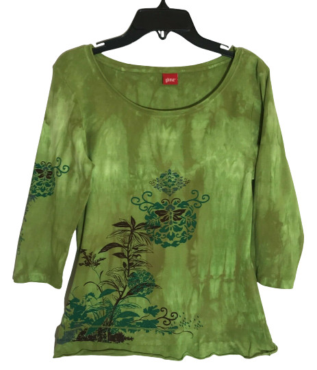 z Juniors XS Green Yoga Boho 100% Cotton Top, Glima