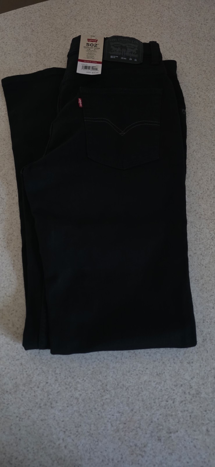 Levi’s 502 Boys Regular Taper Stretch Size 18 W 29 L 31 Black Inside Adjustment