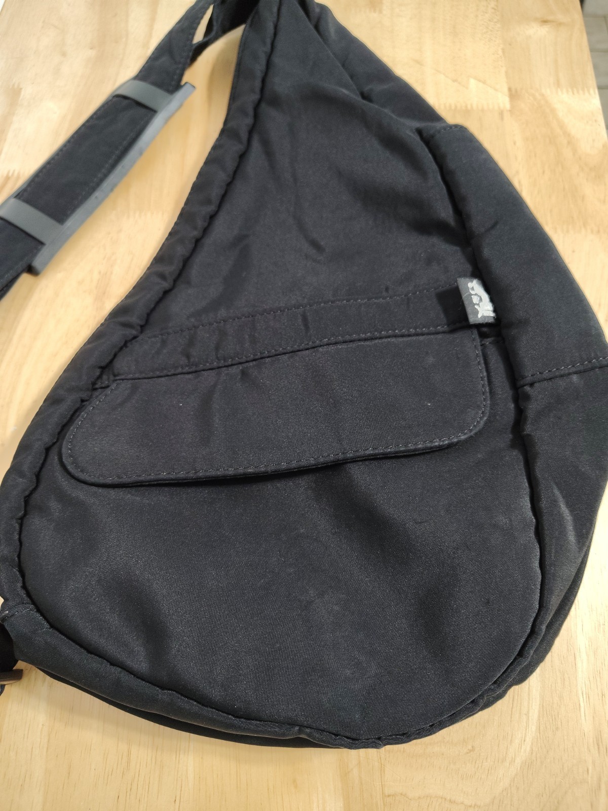 AmeriBag Healthy Back Bag Black Nylon Sling Backpack Shoulder Bag Medium B75