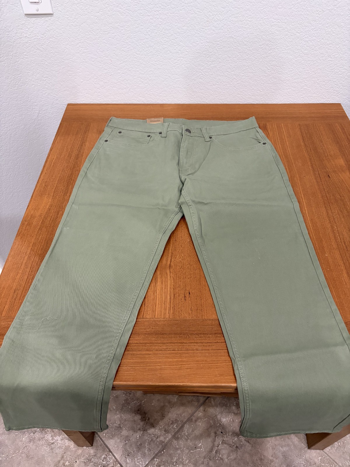 Levis 505 Jeans Men s Stretch Regular Fit Zip Olive 36×30 98% cotton