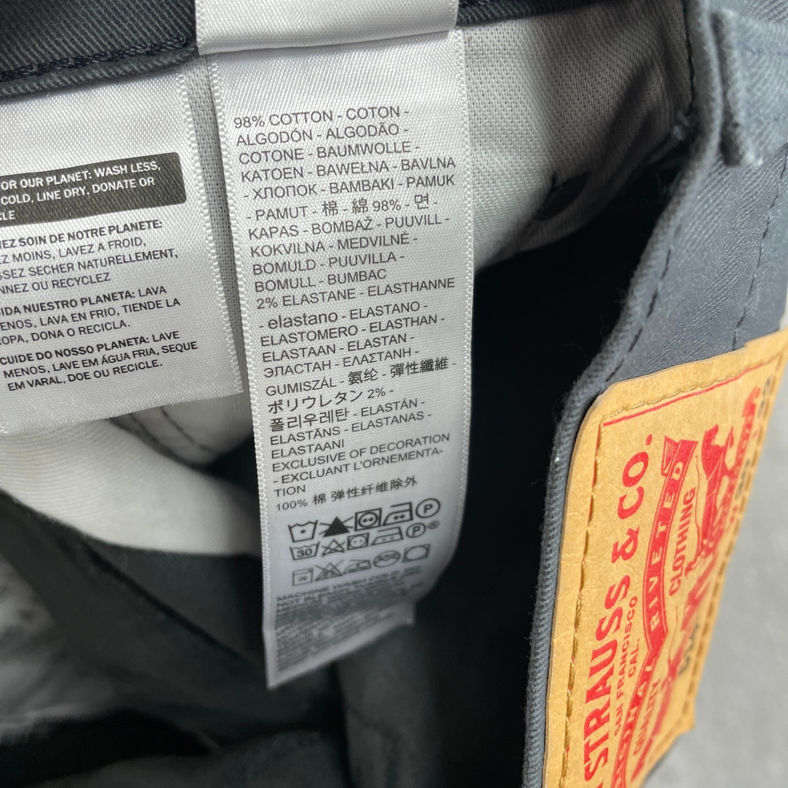 NEW Levi’s 514 Straight Chino Pants Men’s W30 L32 Dark Gray Stretch Original Fit