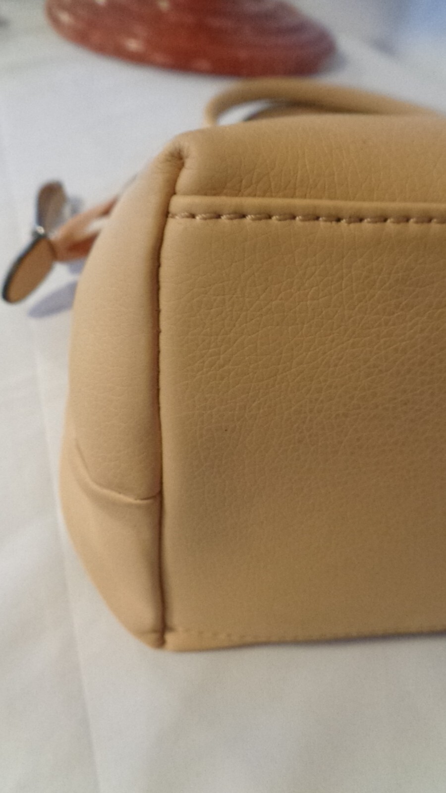 TAN MUSTARD YELLOW HANDBAG PURSE UNBRANDED TOTE MULTI POCKET DOUBLE HANDLE ZIPS
