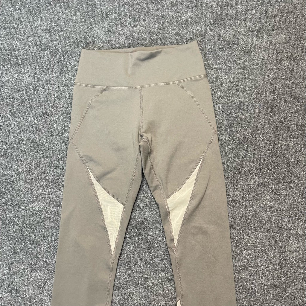 Fabletics Womens Leggings Pants Gray Yoga Waistband Mesh Cutouts Running XS